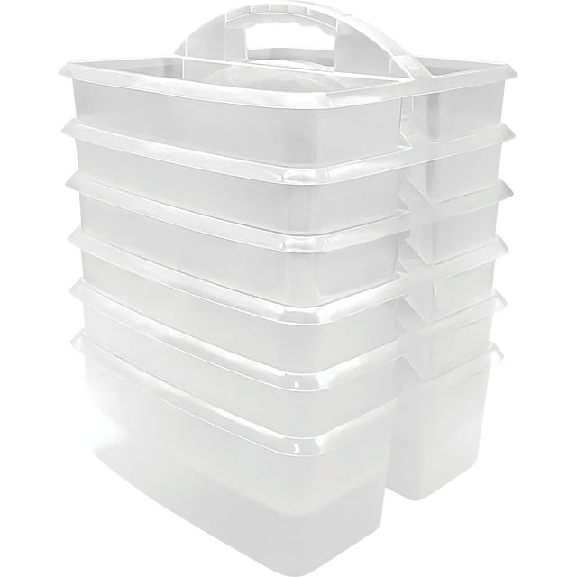 Teacher Created Resources Clear Portable Plastic Storage Caddy 6Pack