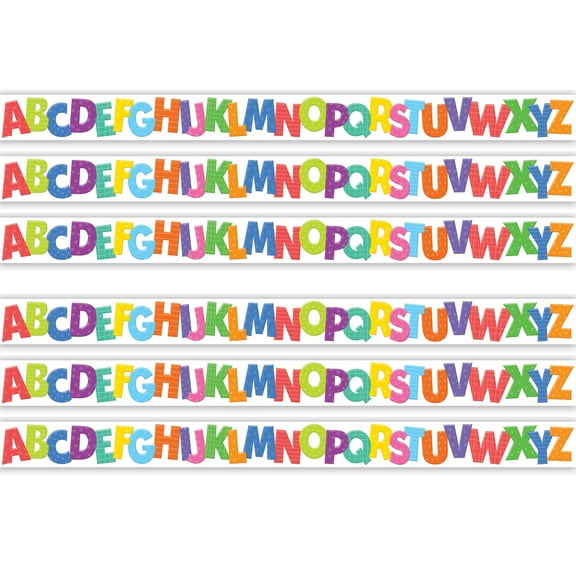 Teacher Created Resources Colorful Alphabet Die-Cut Border Trim, 35 Feet Per Pack, 6 Packs