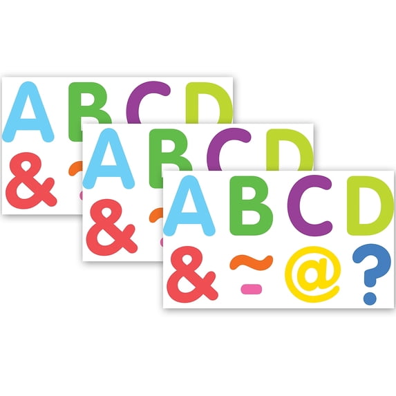 Teacher Created Resources Colorful Classic 2" Magnetic Letters, 87 Pieces Per Pack, 3 Packs