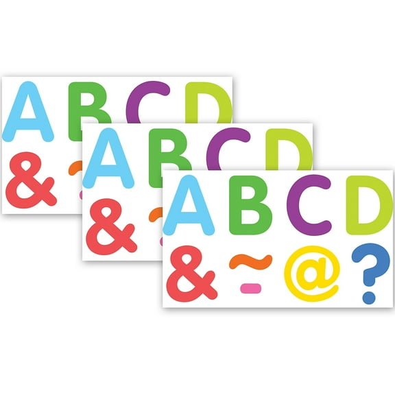 Teacher Created Resources Colorful Classic 2" Magnetic Letters, 87 Pieces Per Pack, 3 Packs