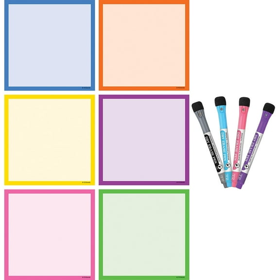 Teacher Created Resources Colorful Dry-Erase Magnetic Square Notes 5.425" x 5.425" Set of 10