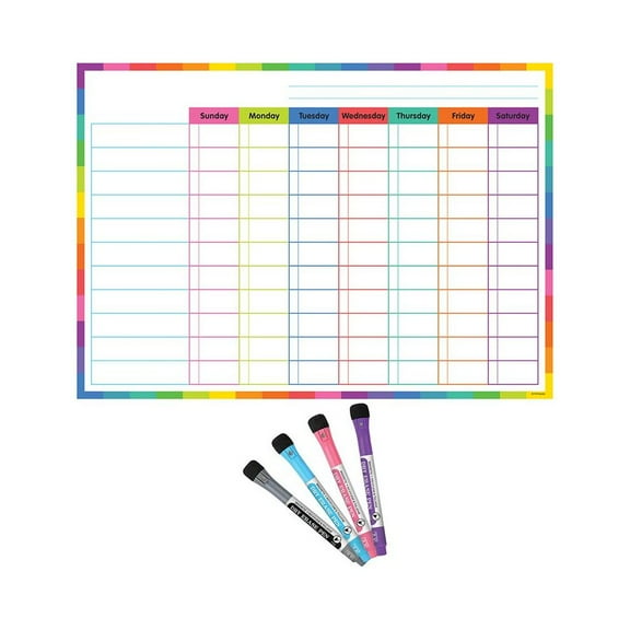 Teacher Created Resources Colorful Dry-Erase Magnetic Task Chart