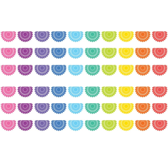Teacher Created Resources Colorful Fiesta Die-Cut Border Trim, 35 Feet Per Pack, 6 Packs