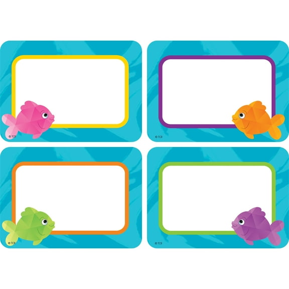 Teacher Created Resources Colorful Fish Name Tags/Labels - Multi-Pack, 36 Per Pack, 6 Packs