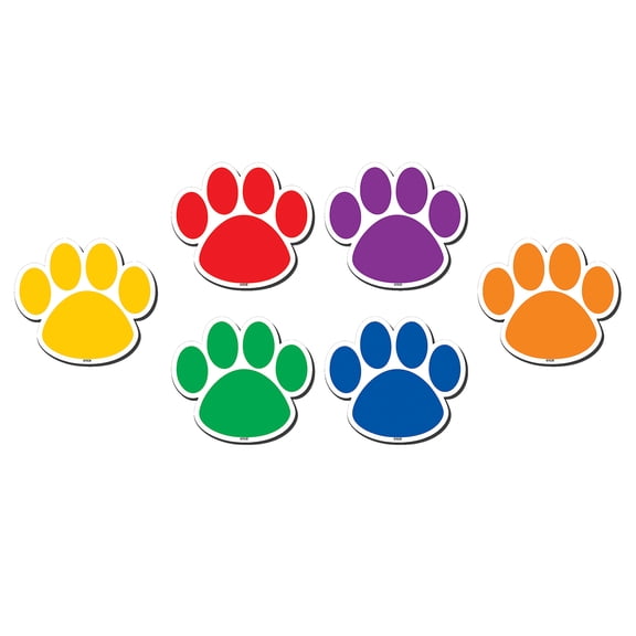 Teacher Created Resources Colorful Paw Prints Magnetic Accents, Pack of 18