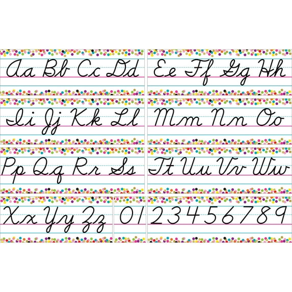 Teacher Created Resources Colorful Vibes Cursive Writing Bulletin Board Set