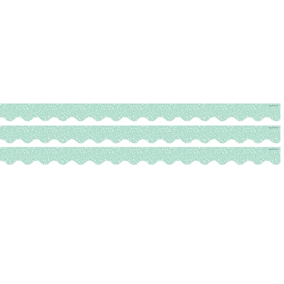Teacher Created Resources Composition Green Scalloped Border Trim, 35 Feet Per Pack, 3 Packs