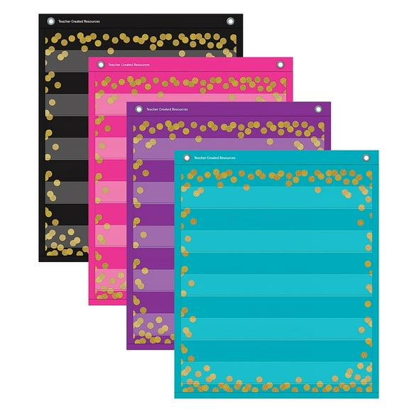 Teacher Created Resources Confetti Colorful Magnetic Mini Pocket Charts 14" x 17" (TCR20332)