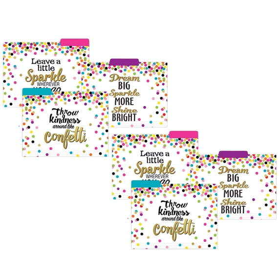 Teacher Created Resources Confetti File Folders, Letter Size, 12 Per Pack, 2 Packs