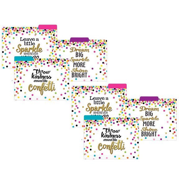 Teacher Created Resources Confetti File Folders, Letter Size, 12 Per Pack, 2 Packs