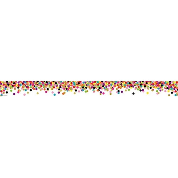 Teacher Created Resources Confetti Straight Border Trim, Multicolor, 12 Count Pack