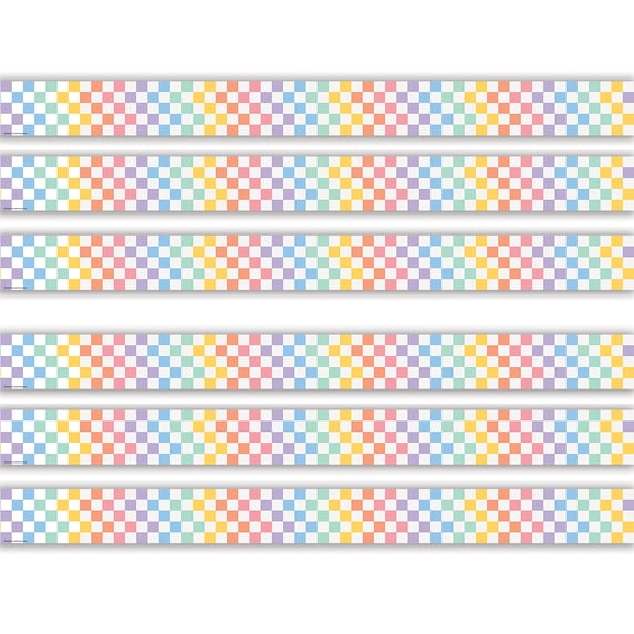 Teacher Created Resources Cool for School Checkers Straight Border Trim ...