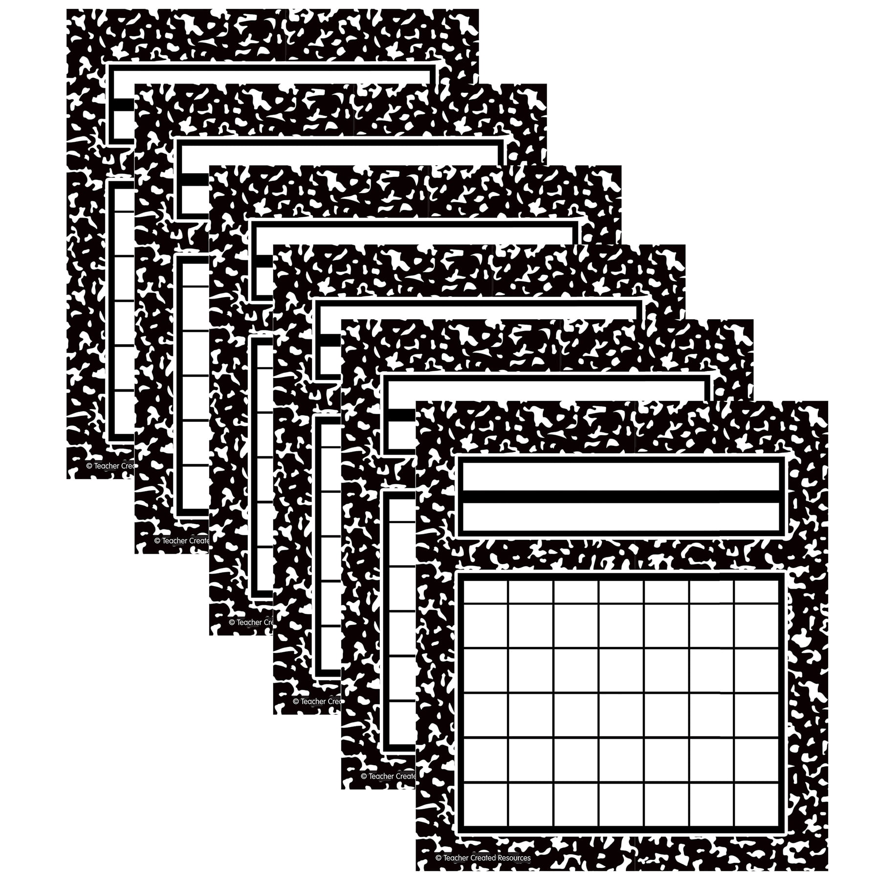 Teacher Created Resources Cool for School Composition Incentive Charts, 36 Per Pack, 6 Packs