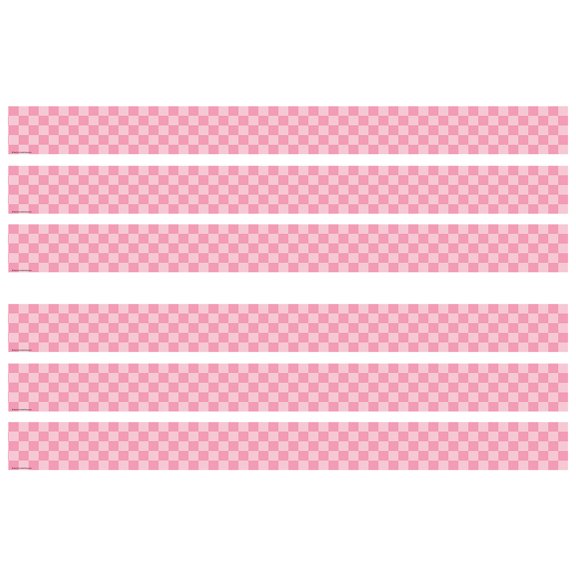 Teacher Created Resources Cool for School Pink Checkers Straight Border Trim, 35 Feet Per Pack, 6 Packs