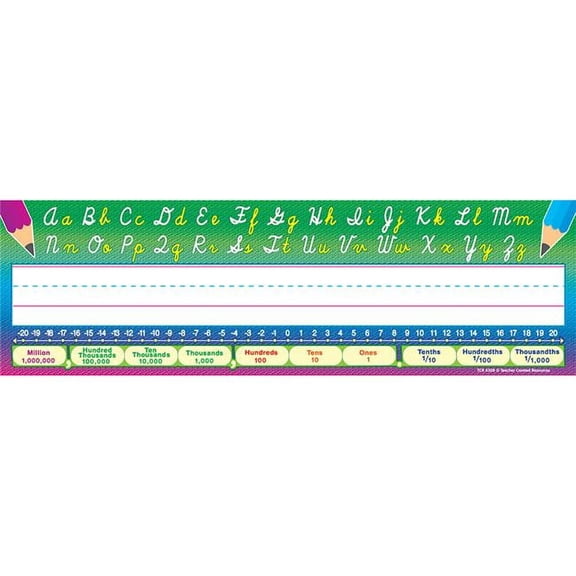 Teacher Created Resources Cursive Writing Flat Name Plates, 3.5 x 11.5 in. - 36 Per Pack - Pack of 6