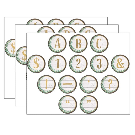 Teacher Created Resources Eucalyptus Circle Letters, 648 Pieces