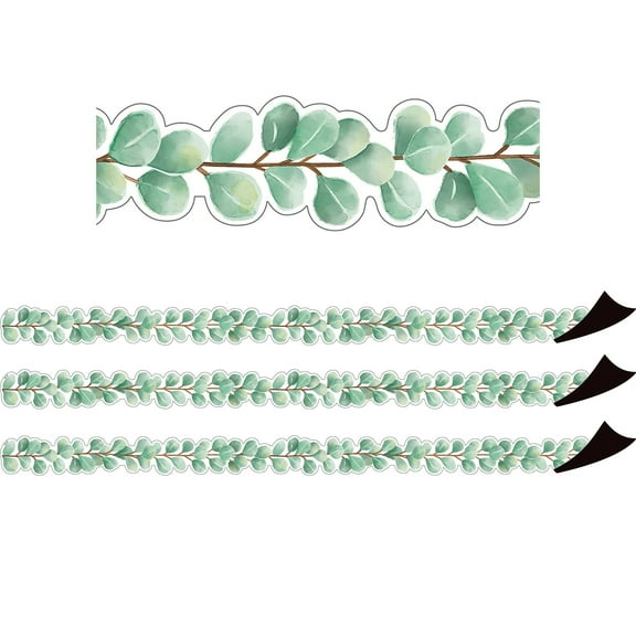 Teacher Created Resources Eucalyptus Die-Cut Magnetic Border, 24 Feet Per Pack, 3 Packs