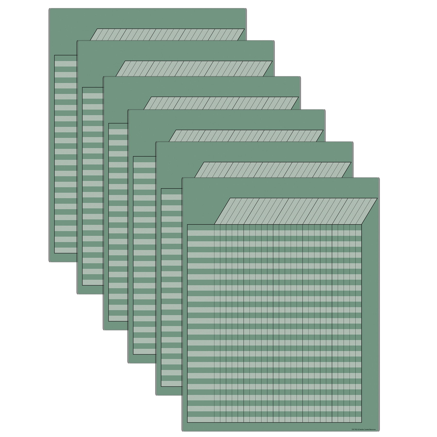 Teacher Created Resources Eucalyptus Green Incentive Write-On/Wipe-Off Chart, Pack of 6