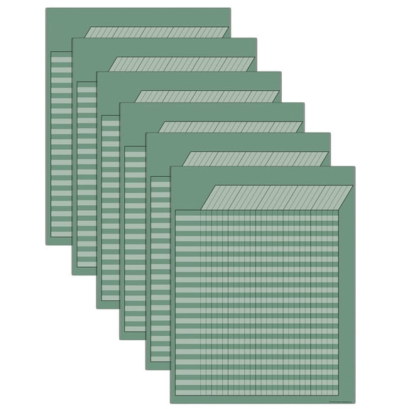 Teacher Created Resources Eucalyptus Green Incentive Write-On/Wipe-Off Chart, Pack of 6