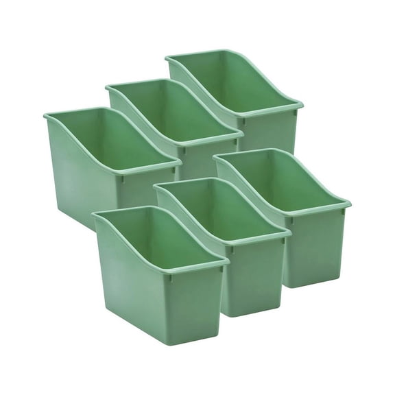 Teacher Created Resources Eucalyptus Green Plastic Book Bin, Pack of 6