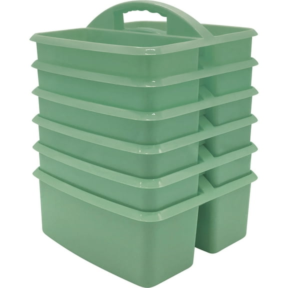 Teacher Created Resources Eucalyptus Green Plastic Storage Caddy, Pack of 6