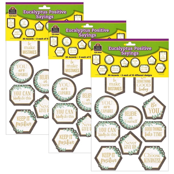 Teacher Created Resources Eucalyptus Positive Sayings Accents, 90 Pieces