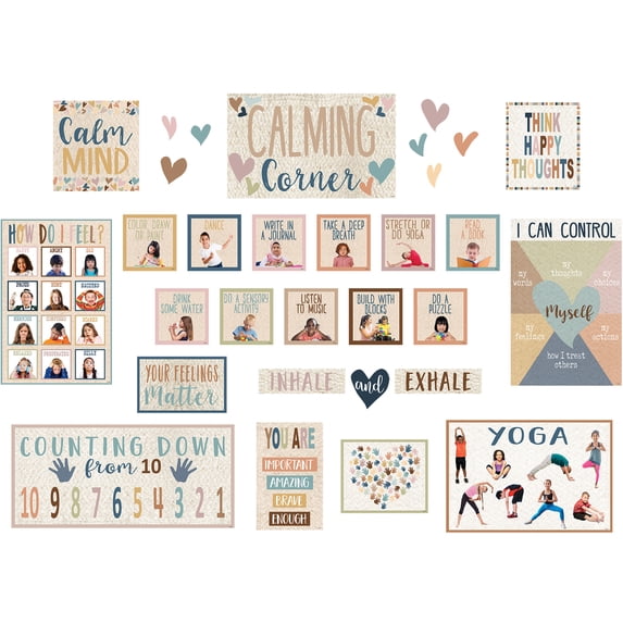 Teacher Created Resources Everyone is Welcome Calming Corner Bulletin Board Set, 31 Count