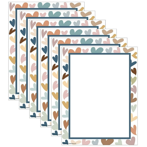 Teacher Created Resources Everyone is Welcome Hearts Computer Paper, 50 Sheets Per Pack, 6 Packs