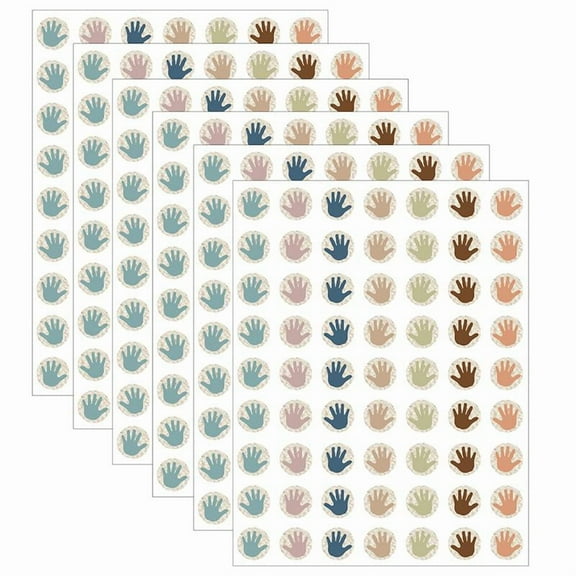 Teacher Created Resources Everyone is Welcome Helping Hands Mini Stickers, 378 Per Pack, 6 Packs