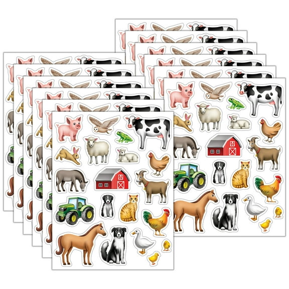 Teacher Created Resources Farm Stickers, 120 Per Pack, 12 Packs