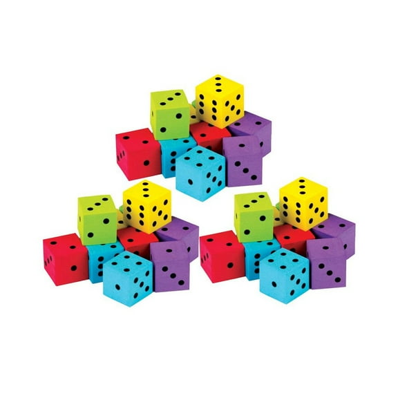 Teacher Created Resources Foam Colorful Dice, 20 Per Pack, 3 Packs