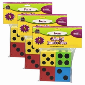 Teacher Created Resources Foam Colorful Jumbo Dice, 12 Pieces