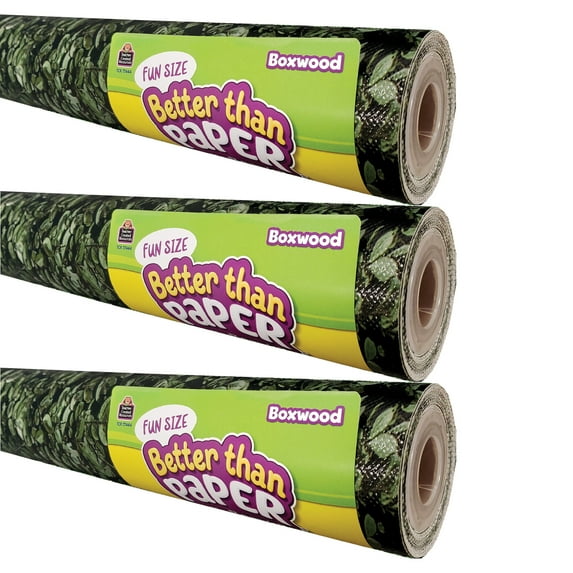 Teacher Created Resources Fun Size Better Than Paper Bulletin Board Roll, 18" x 12', Boxwood, Pack of 3