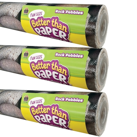 Teacher Created Resources Fun Size Better Than Paper Bulletin Board Roll, 18" x 12', Rock Pebbles, Pack of 3