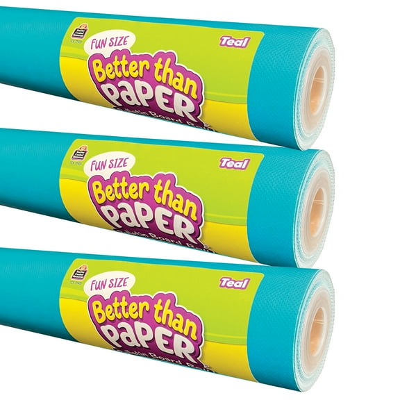 Teacher Created Resources Fun Size Better Than Paper Bulletin Board Roll, 18" x 12', Teal, Pack of 3