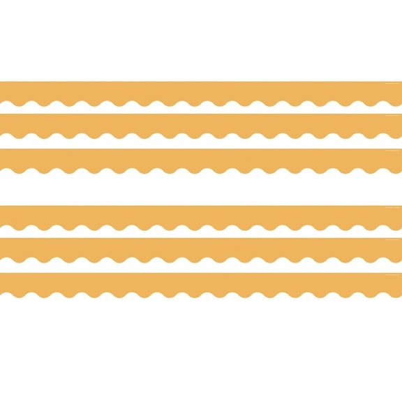 Teacher Created Resources Golden Sun Scalloped Border Trim, 35 Feet Per Pack, 6 Packs