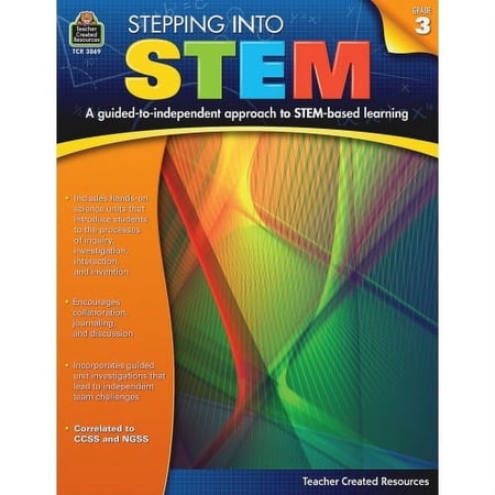 Teacher Created Resources Grade 3 Step Into STEM Workbook Printed Book Printed Book Teacher Created Resources Publication - Book - Grade 3