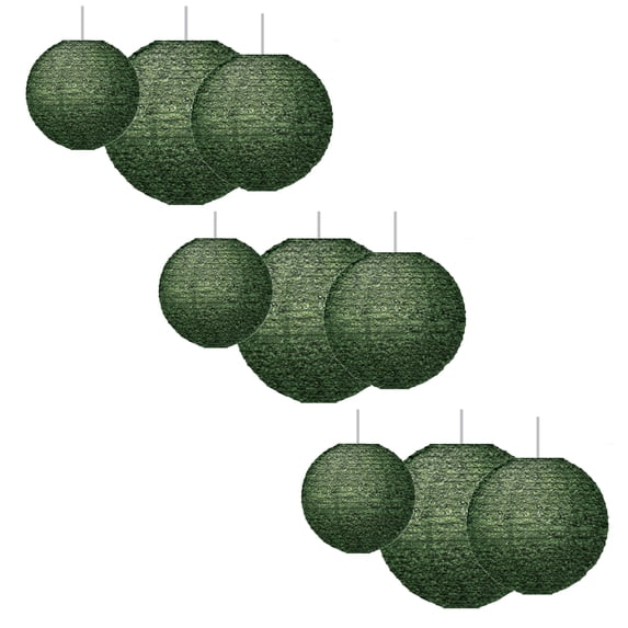 Teacher Created Resources Green Back-To-School Round Shaped Paper Boxwood Hanging Party Lanterns, 9 Count