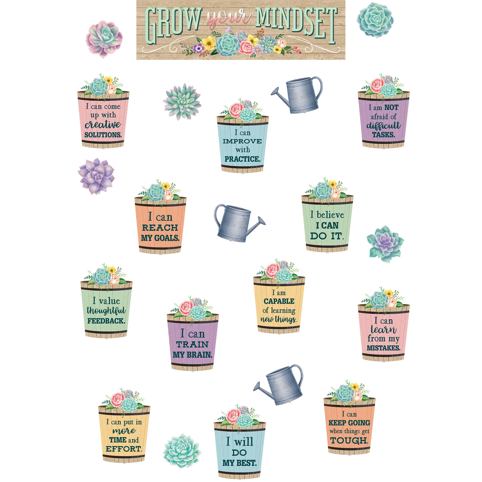 Teacher Created Resources Wildflowers Birthdays Mini Bulletin Board Set - 53 Pieces