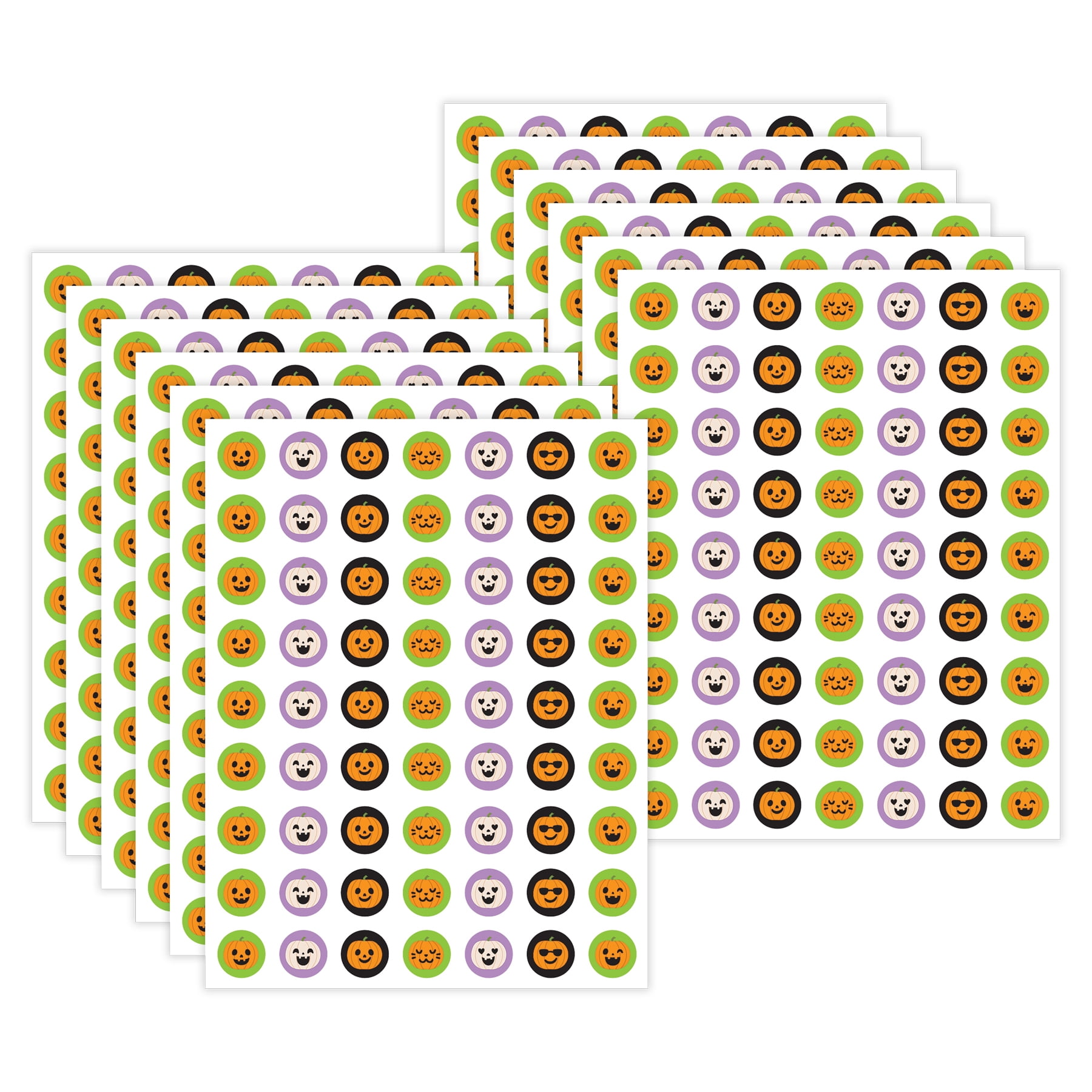 Teacher Created Resources Halloween Pumpkins Mini Stickers, 378 Per Pack, 12 Packs