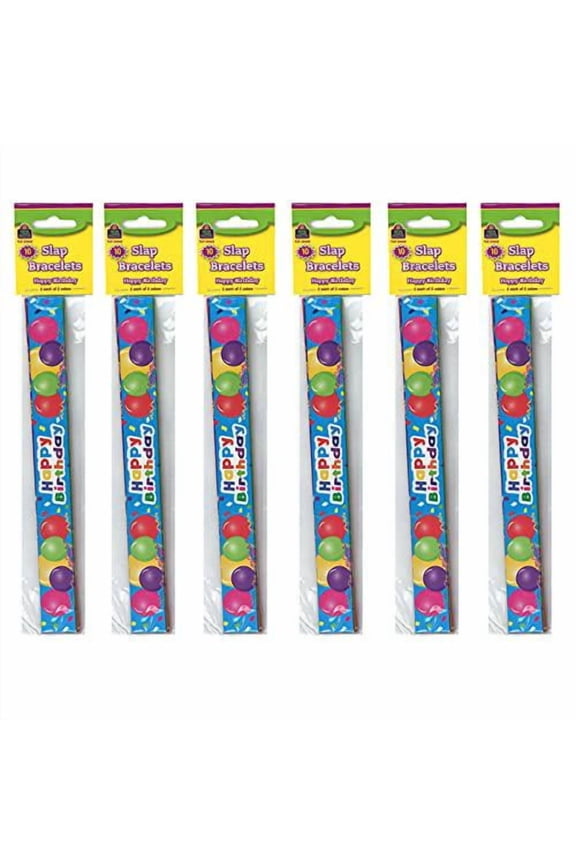 Happy Birthday Balloons Slap Bracelets, 10 Per Pack, 6 Packs