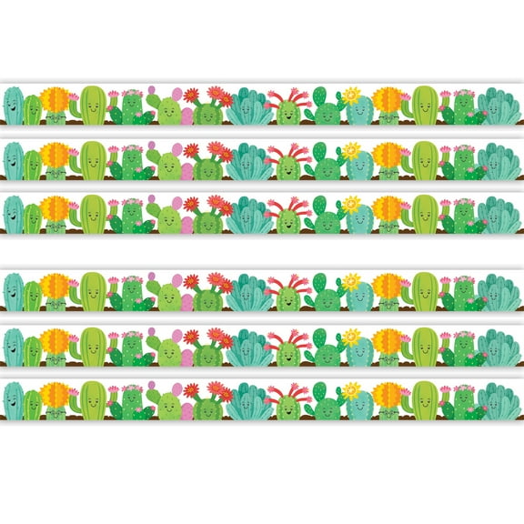 Teacher Created Resources Happy Cactus Crew Die-Cut Border Trim, 35 Feet Per Pack, 6 Packs