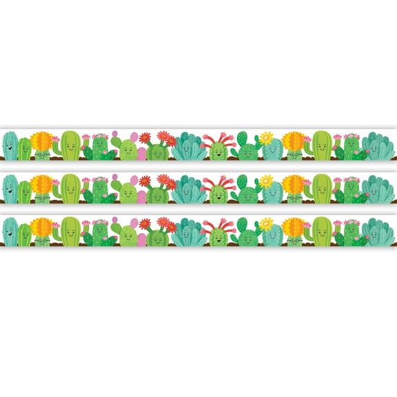 Teacher Created Resources Happy Cactus Crew Die-Cut Border Trim, 35 Feet Per Pack, 3 Packs
