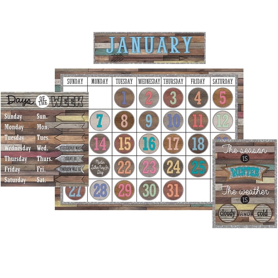 Teacher Created Resources Home Sweet Classroom Calendar Set Bulletin Board, Multicolor