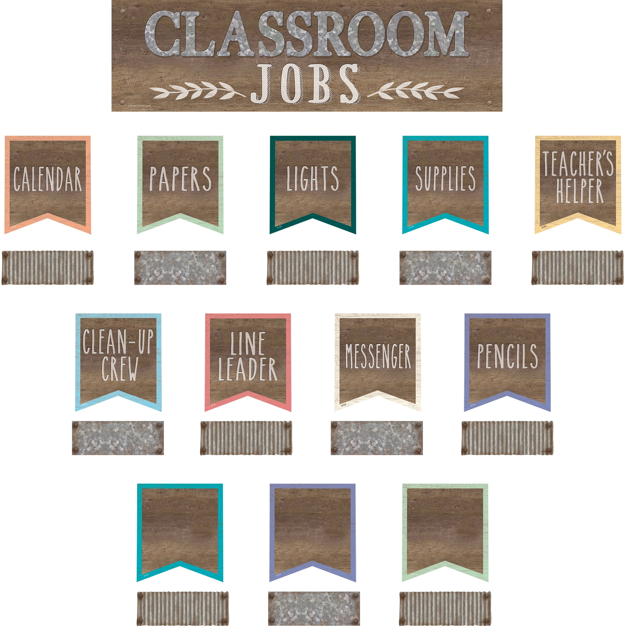 Teacher Created Resources Home Sweet Classroom Jobs Mini Bulletin Board  Set, 49 Pieces, image size:2100x2100