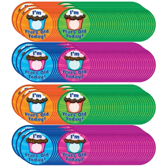 Teacher Created Resources I Am __ Years Old Today WearEm Badges, 32 Per Pack, 6 Packs