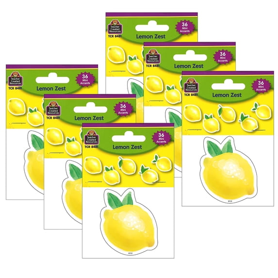 Teacher Created Resources Lemon Zest Mini Accents, 36 Per Pack, 6 Packs