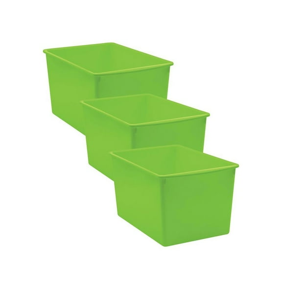 Teacher Created Resources Lime Plastic Multi-Purpose Bin, Pack of 3