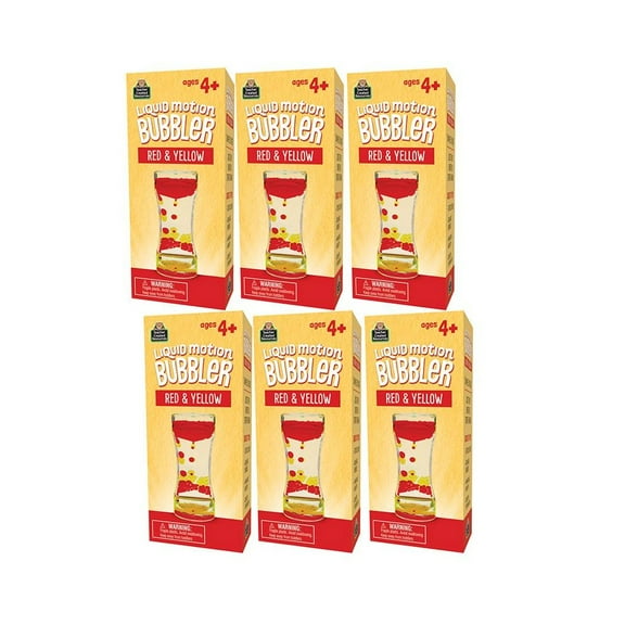 Teacher Created Resources Liquid Motion Bubbler, Red & Yellow, Pack of 6