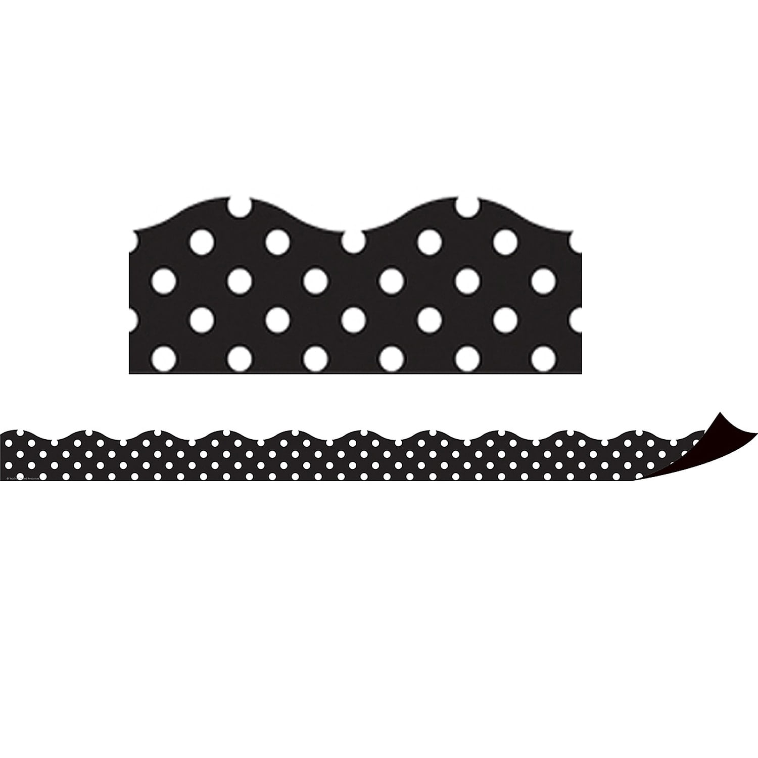 Black Polka Dots Magnetic Borders, 24 Feet